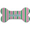 Grosgrain Stripe Ceramic Flat Ornament - Bone Front