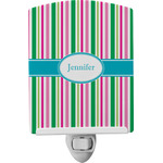 Grosgrain Stripe Ceramic Night Light w/ Name or Text