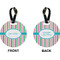 Grosgrain Stripe Circle Luggage Tag (Front + Back)