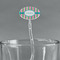 Grosgrain Stripe Clear Plastic 7" Stir Stick - Oval - Main