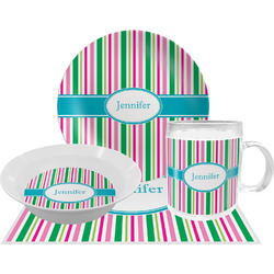 Grosgrain Stripe Dinner Set - Single 4 Pc Setting w/ Name or Text