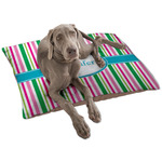 Grosgrain Stripe Dog Bed - Large w/ Name or Text