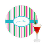 Grosgrain Stripe Printed Drink Topper -  2.5" (Personalized)