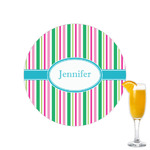 Grosgrain Stripe Printed Drink Topper - 2.15" (Personalized)