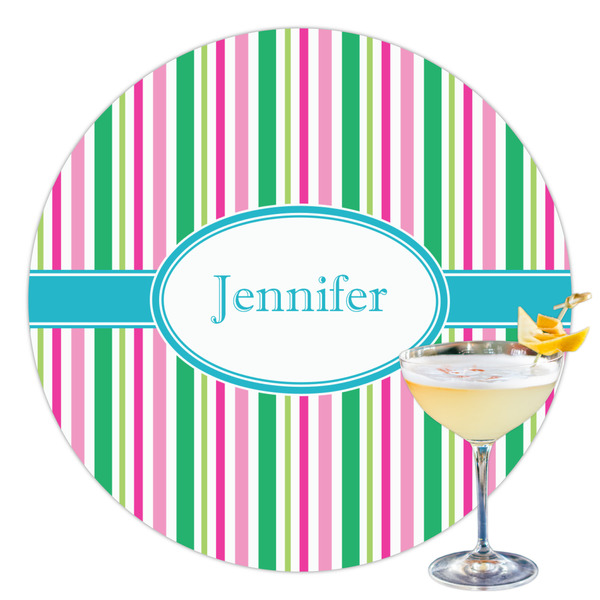 Custom Grosgrain Stripe Printed Drink Topper - 3.5" (Personalized)