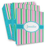 Grosgrain Stripe 3 Ring Binder - Full Wrap (Personalized)