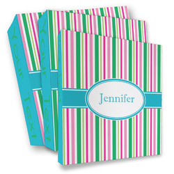 Grosgrain Stripe 3 Ring Binder - Full Wrap (Personalized)