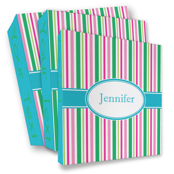 Custom Grosgrain Stripe 3 Ring Binder - Full Wrap (Personalized)