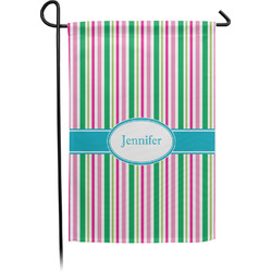 Grosgrain Stripe Small Garden Flag - Single Sided w/ Name or Text