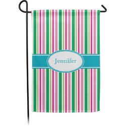 Grosgrain Stripe Small Garden Flag - Double Sided w/ Name or Text