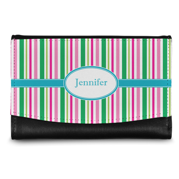 Custom Grosgrain Stripe Genuine Leather Women's Wallet - Small (Personalized)