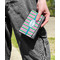 Grosgrain Stripe Genuine Leather Womens Wallet - In Context