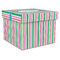 Grosgrain Stripe Gift Boxes with Lid - Canvas Wrapped - XX-Large - Front/Main