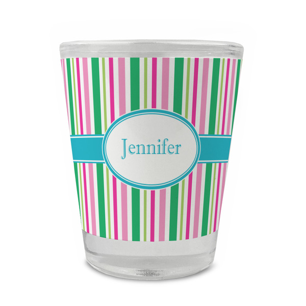 Custom Grosgrain Stripe Glass Shot Glass - 1.5 oz - Single (Personalized)