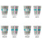 Grosgrain Stripe Glass Shot Glass - Standard - Set of 4 - APPROVAL