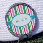 Grosgrain Stripe Golf Ball Marker - Hat Clip