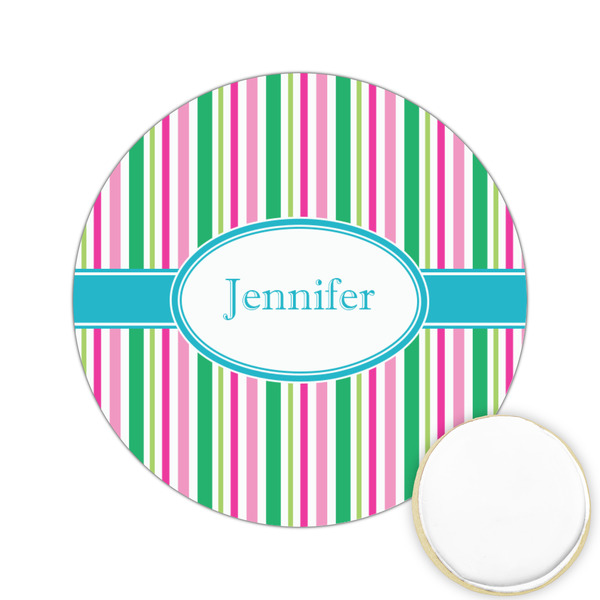 Custom Grosgrain Stripe Printed Cookie Topper - 2.15" (Personalized)