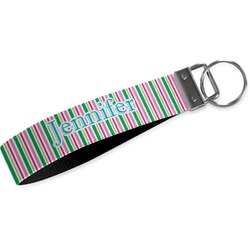 Grosgrain Stripe Wristlet Webbing Keychain Fob (Personalized)