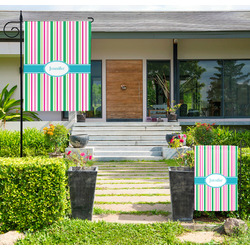 Grosgrain Stripe Large Garden Flag - Double Sided (Personalized)