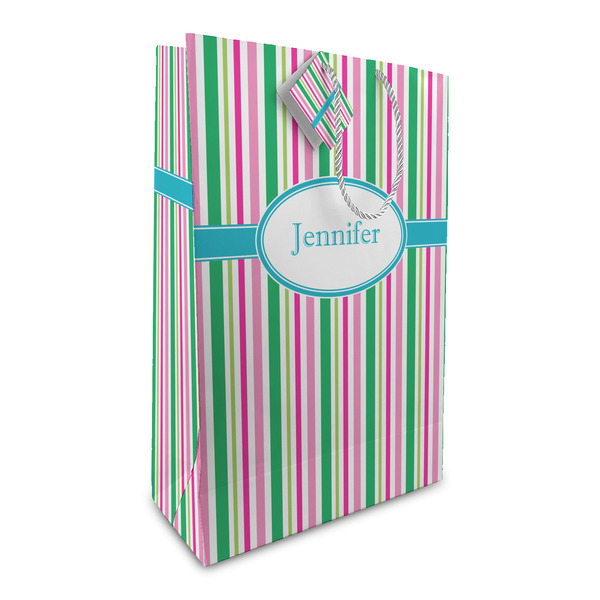 Custom Grosgrain Stripe Large Gift Bag (Personalized)