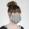 Grosgrain Stripe Mask - Quarter View on Girl