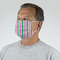 Grosgrain Stripe Mask - Quarter View on Guy