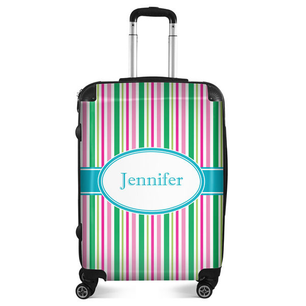 Custom Grosgrain Stripe Suitcase - 24" Medium - Checked (Personalized)