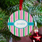 Grosgrain Stripe Metal Ball Ornament - Lifestyle