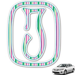 Grosgrain Stripe Monogram Car Decal (Personalized)