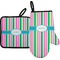 Grosgrain Stripe Neoprene Oven Mitt and Pot Holder Set