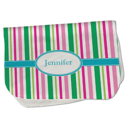 Grosgrain Stripe Burp Cloth - Fleece w/ Name or Text