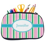 Grosgrain Stripe Neoprene Pencil Case - Medium w/ Name or Text