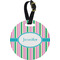 Grosgrain Stripe Personalized Round Luggage Tag