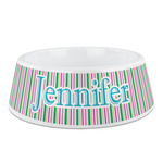 Grosgrain Stripe Plastic Dog Bowl - Medium (Personalized)