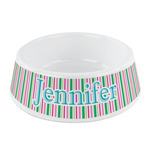 Grosgrain Stripe Plastic Dog Bowl - Small (Personalized)