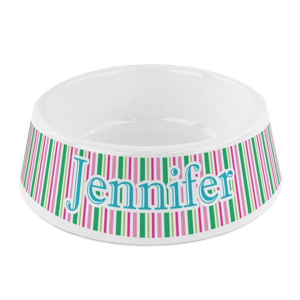 Custom Grosgrain Stripe Plastic Dog Bowl - Small (Personalized)