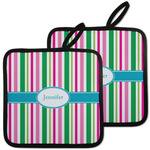 Grosgrain Stripe Pot Holders - Set of 2 w/ Name or Text