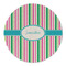 Grosgrain Stripe Round Linen Placemats - FRONT (Double Sided)