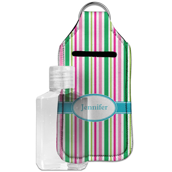 Custom Grosgrain Stripe Hand Sanitizer & Keychain Holder - Large (Personalized)