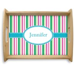 Grosgrain Stripe Natural Wooden Tray - Large (Personalized)