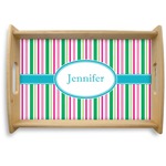 Grosgrain Stripe Natural Wooden Tray - Small (Personalized)