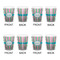 Grosgrain Stripe Shot Glass - White - Set of 4 - APPROVAL