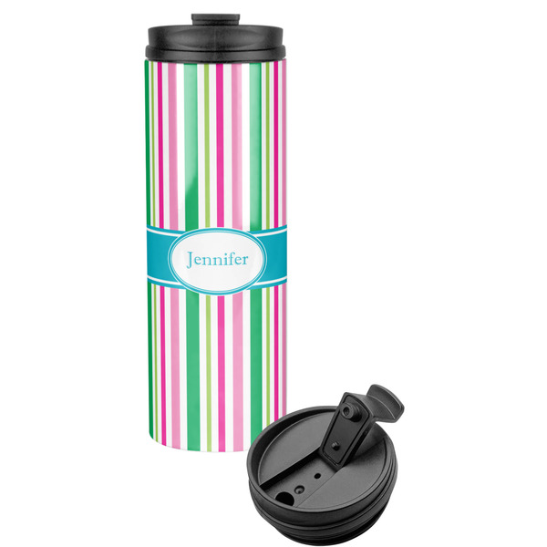 Custom Grosgrain Stripe Stainless Steel Skinny Tumbler (Personalized)