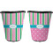 Grosgrain Stripe Trash Can Black - Front and Back - Apvl