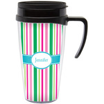 Grosgrain Stripe Acrylic Travel Mug with Handle (Personalized)