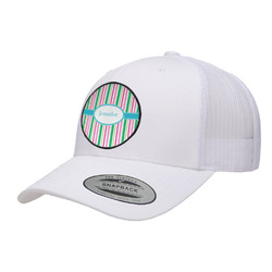 Grosgrain Stripe Trucker Hat - White (Personalized)