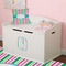 Grosgrain Stripe Wall Monogram on Toy Chest