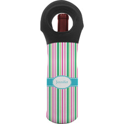 Grosgrain Stripe Wine Tote Bag w/ Name or Text