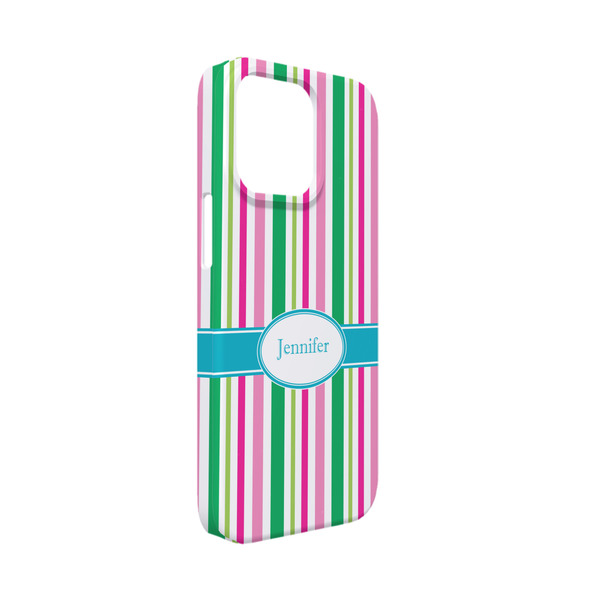 Custom Grosgrain Stripe iPhone Case - Plastic - iPhone 13 Mini (Personalized)