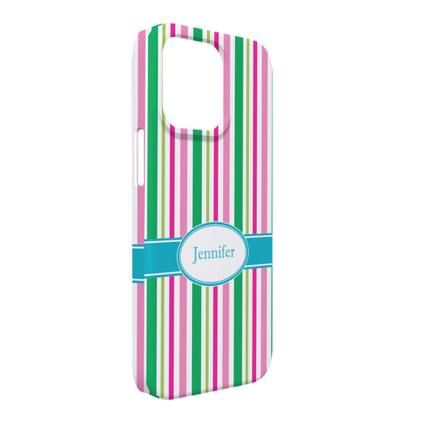 Custom Grosgrain Stripe iPhone Case - Plastic - iPhone 13 Pro Max (Personalized)